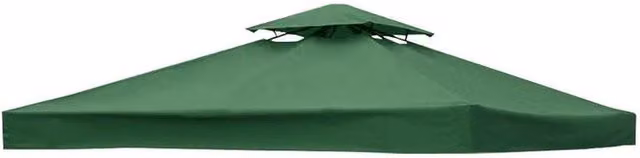 NESTLUNE Green 2-Tier Gazebo Replacement Canopy Roof Tent Top Cover, Polyester, W/D: 100 x 100 cm