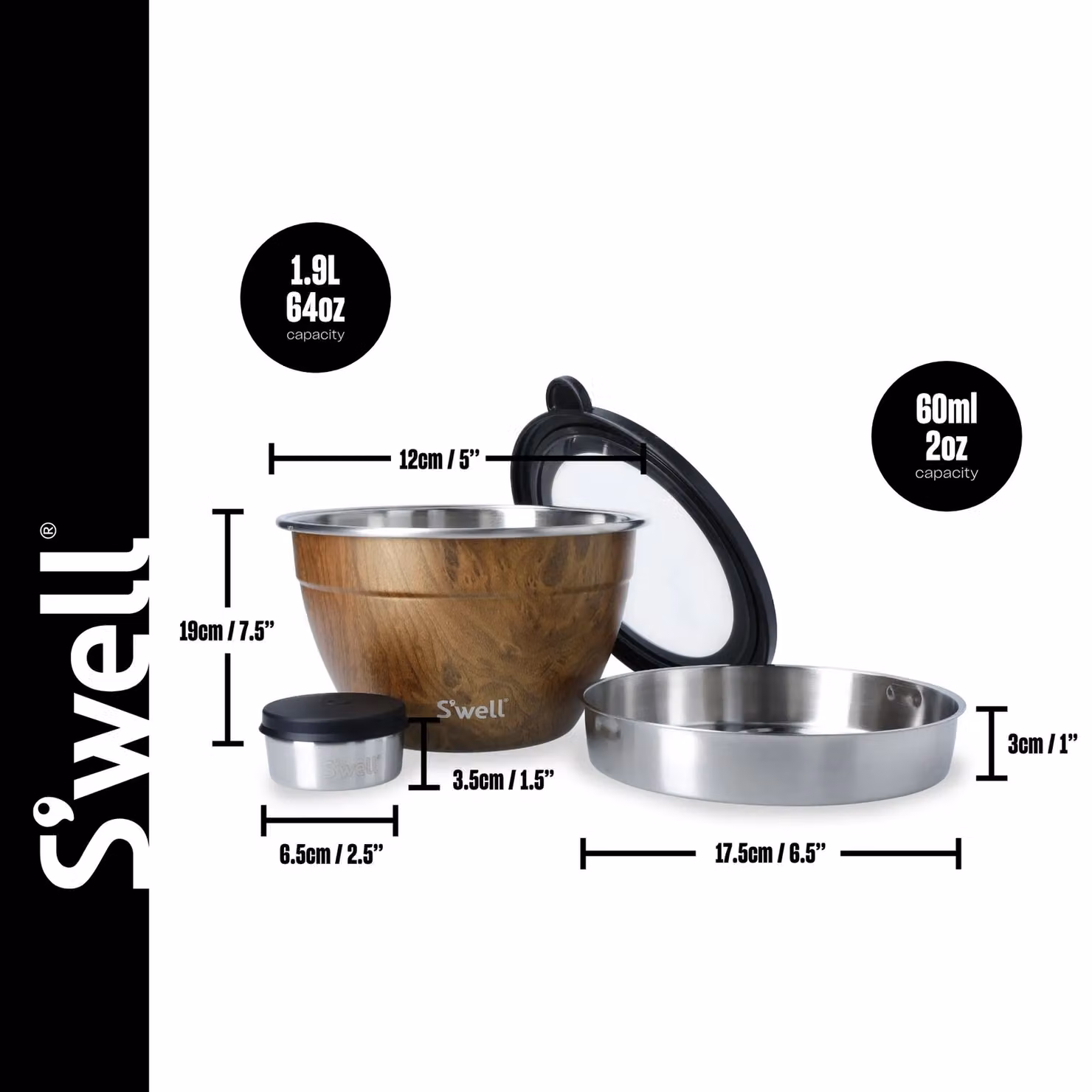 S'well Teakwood Salad Bowl Kit in Brown, 1.9 l – 4