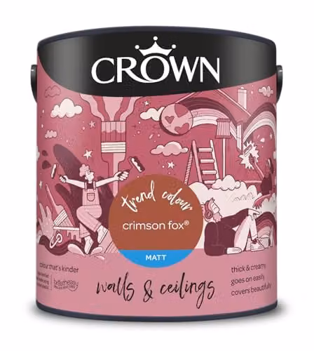 Crown Crimson Fox Matt Emulsion Water Based Red 2.5l – 2