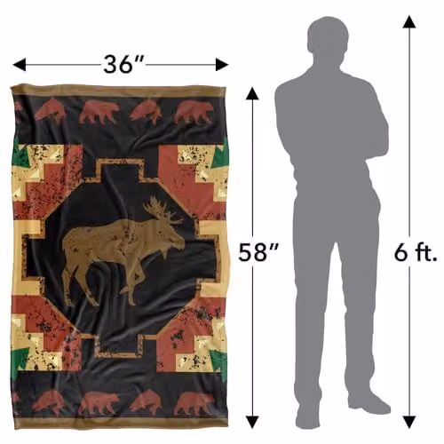 JQ Licensing Southwest Moose 2 Silky Touch Super Soft Fleece Throw Blanket, Multicolour, W: 91 cm, D: 147 cm – 4
