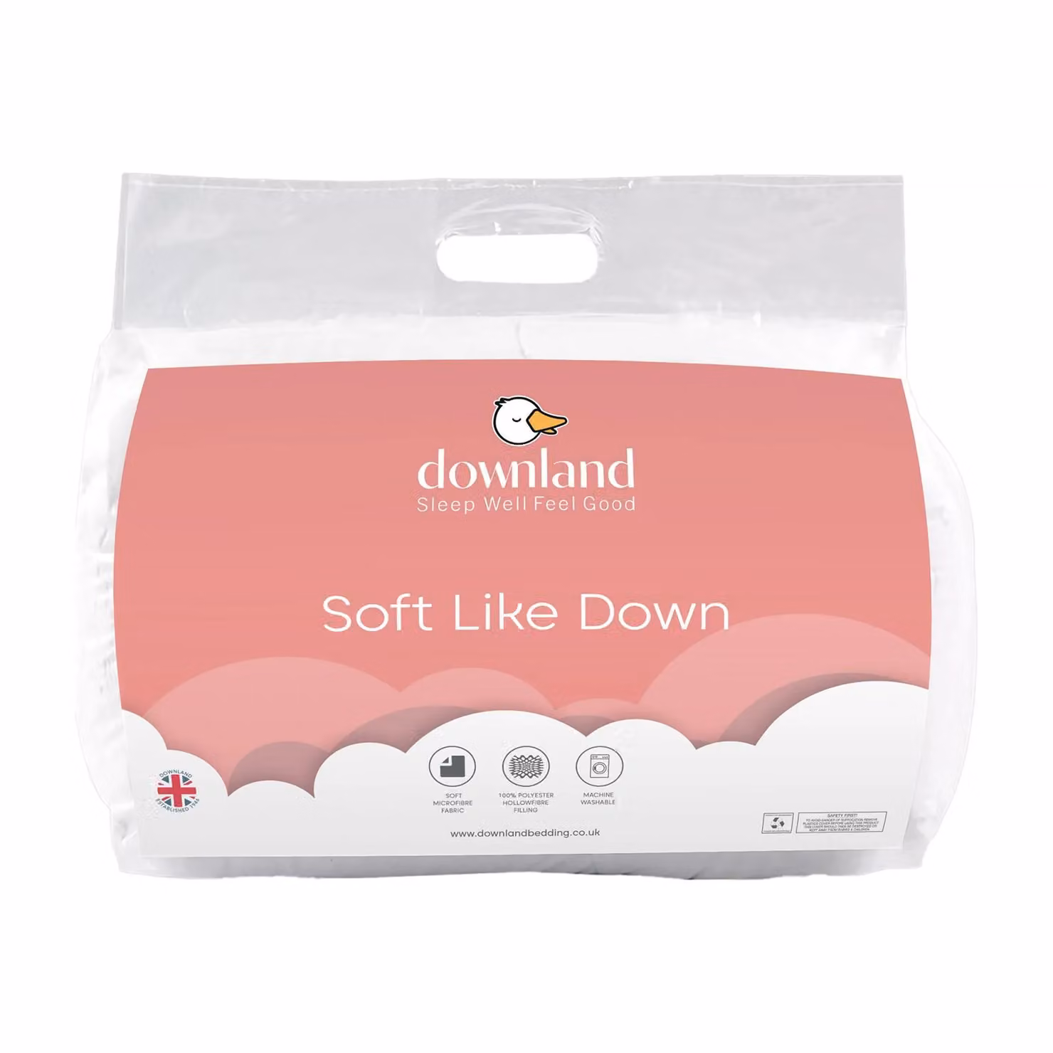 OHS 2 Pack White Hotel Quality Soft Pillows, W x H: 75 x 50 cm – 3
