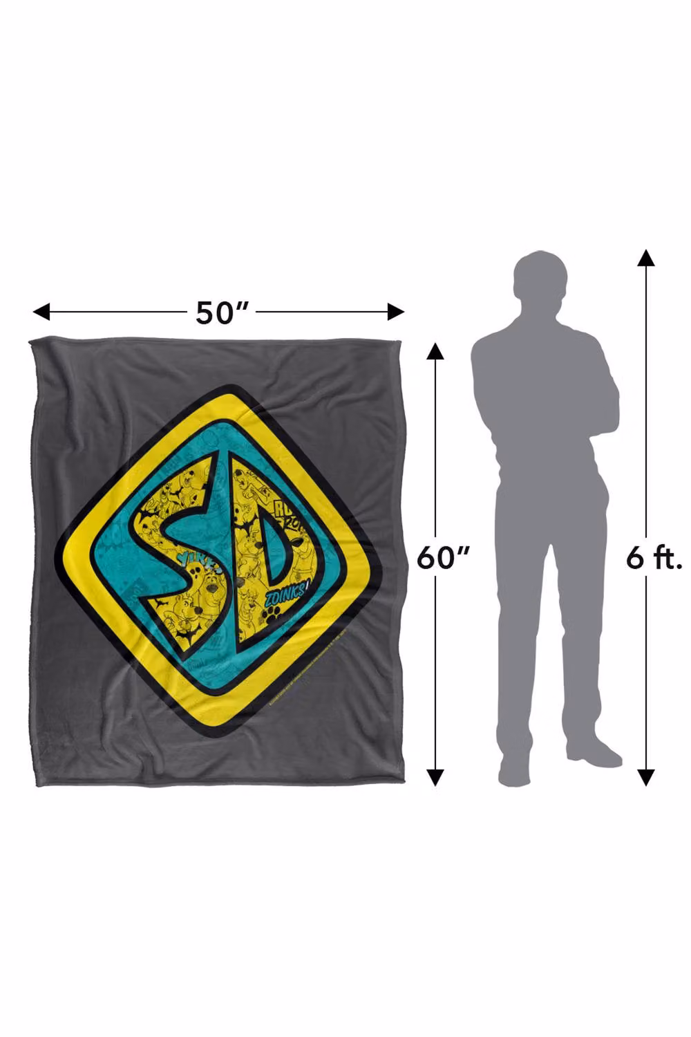 Warner Bros. Scooby Doo Sd Badge Super Soft Fleece Throw Blanket, Multicolour, W: 152.0 cm, D: 127.0 cm – 8