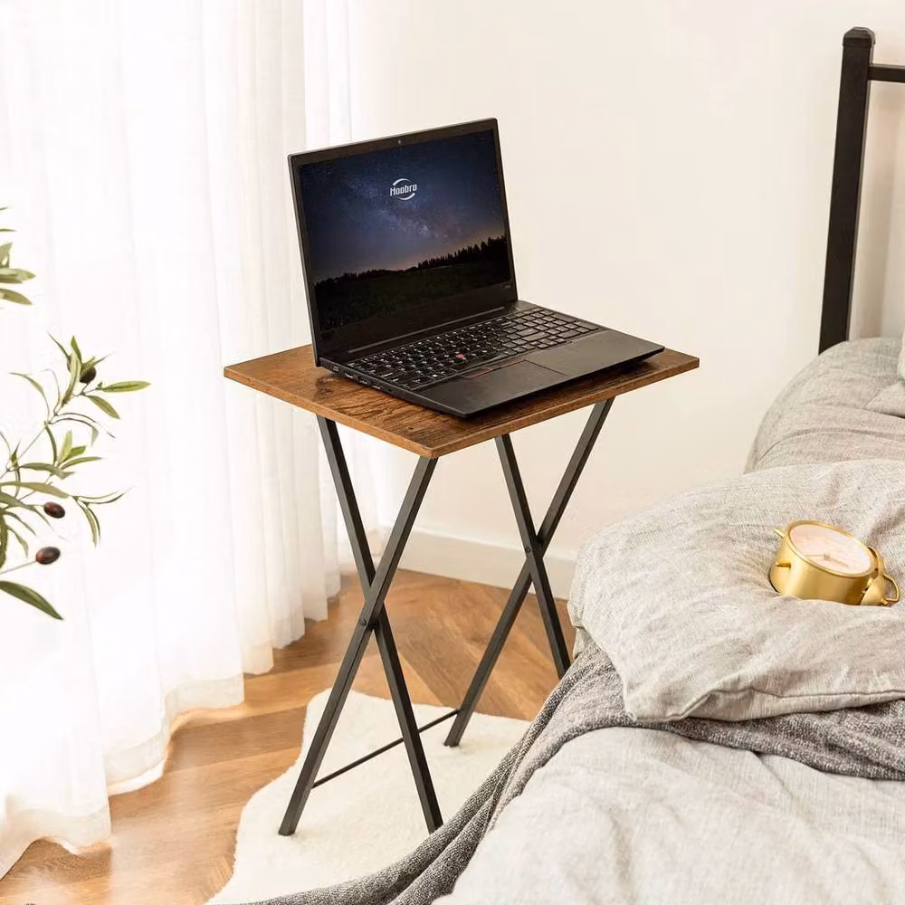 FORGEVIO Set of 2 Industrial Side Tables, Brown, W: 36 cm, D: 48 cm, H: 66.5 cm – 4
