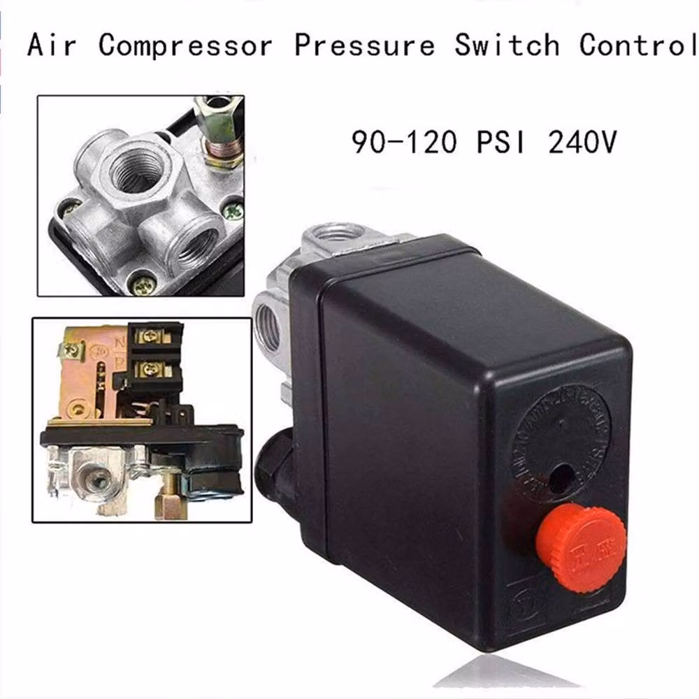 NESTLUNE 240V Air Compressor Pressure Switch Control, Black – 2