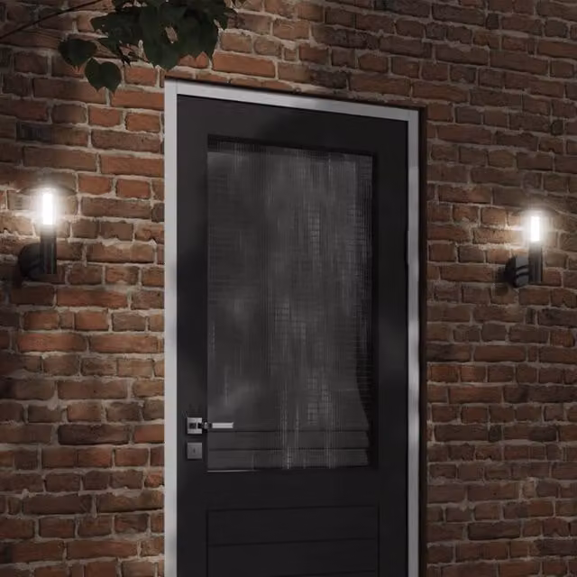 Berkfield Home Black Stainless Steel Outdoor Wall Light for Garden and IP44 Rated