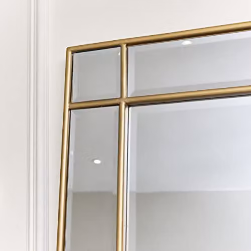 Melody Maison Art Deco Rectangular Wall or Leaner Mirror in Gold, W: 80 cm, H: 180 cm – 2