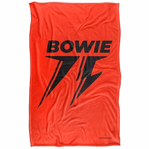 LOGOVISION David Bowie Bowie 75 Single Colour Logo Super Soft Fleece Throw Blanket, W/D/H: 91 x 147 cm