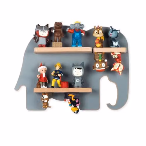 BOARTI Sammel-Elefant Children's Wall-Mounted Shelf, Grey