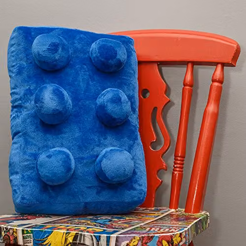 Replicushion Co Retro Rectangular Plush Brick Cushion in Blue and Red, W/D/H: 40 x 26 x 26 cm – 2