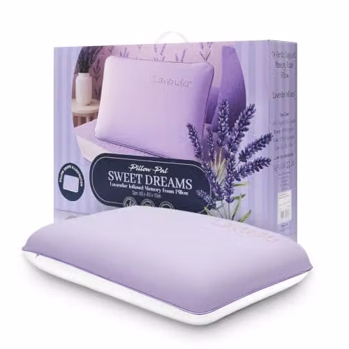 Gaveno Cavailia Lavender Scent Memory Foam Pillow with Removable Purple Cover, W/D/H: 60 x 40 cm
