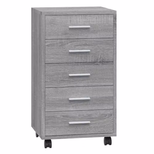 vidaXL Drawer Cabinet with Castors in Grey Sonoma Engineered Wood – 1