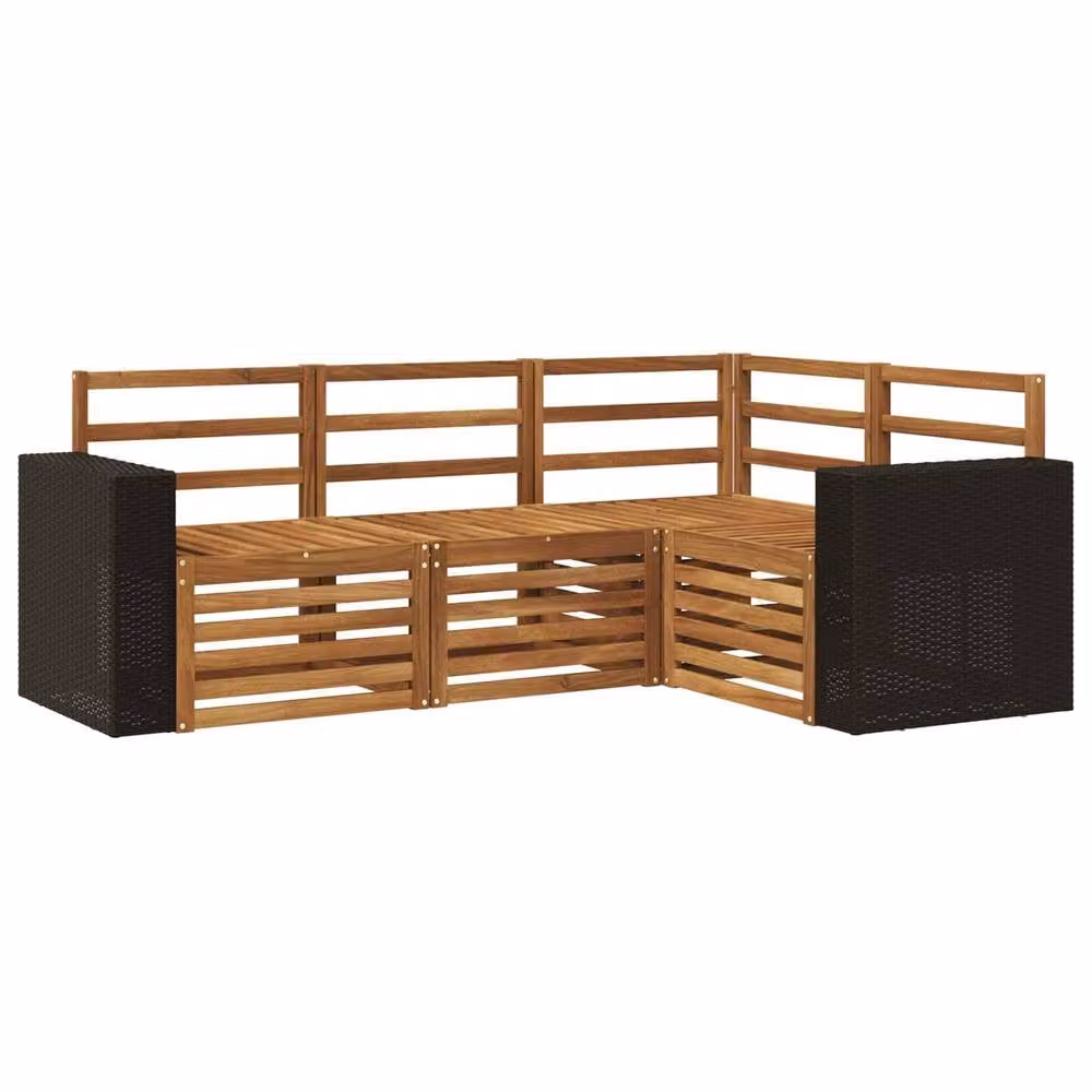 Berkfield Home 4-Piece Sofa Set in Brown Solid Acacia Wood – 2