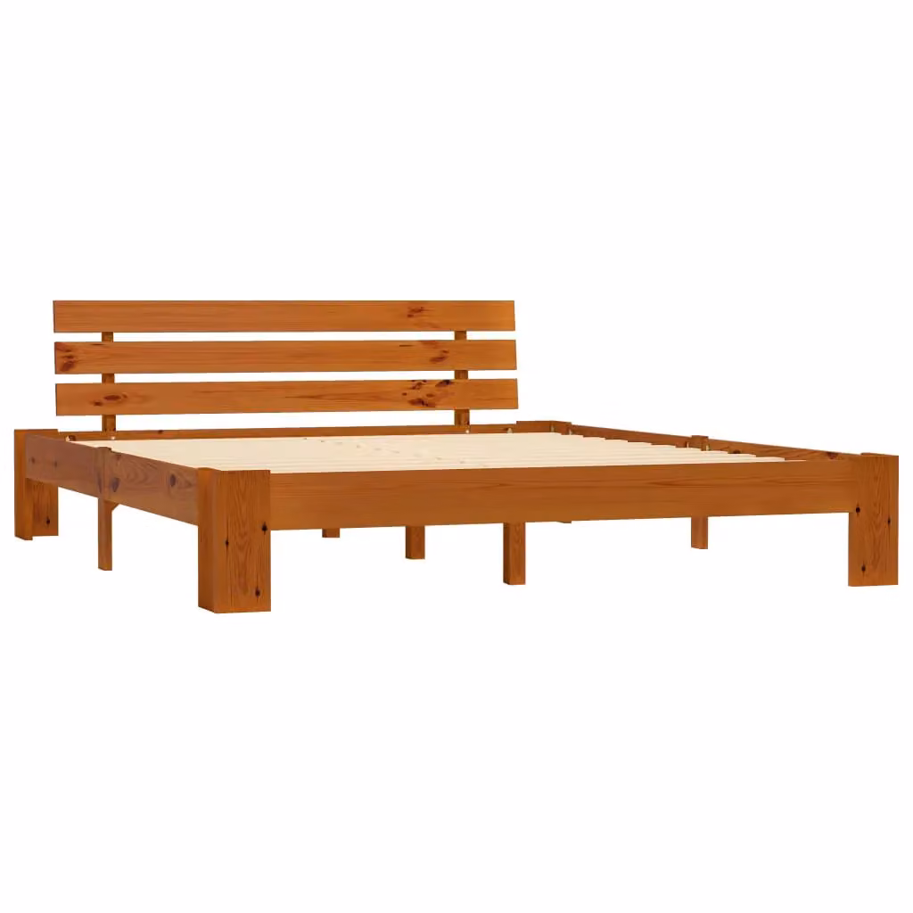 Berkfield Home Super King Bed Frame in Brown Solid Pine Wood, W/D/H: 180 x 200 cm – 2