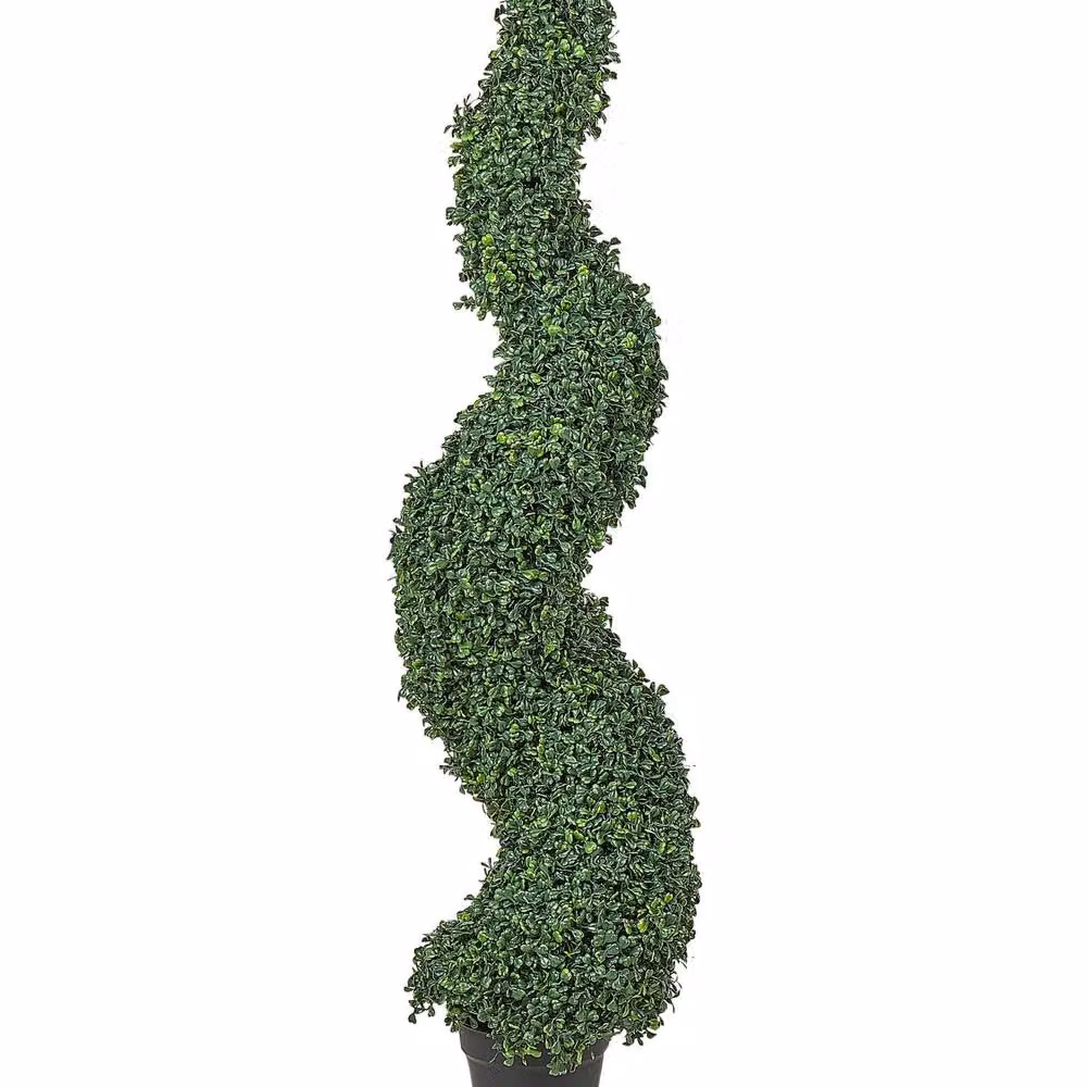 Wyld and Coco Artificial Potted Spiral Tree, Green, Height: 120 cm – 2