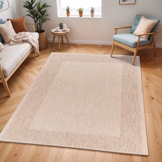 Livabliss Tuareg-Cottage In & Outdoor Rug in Light Beige, W: 160 cm, D: 215 cm