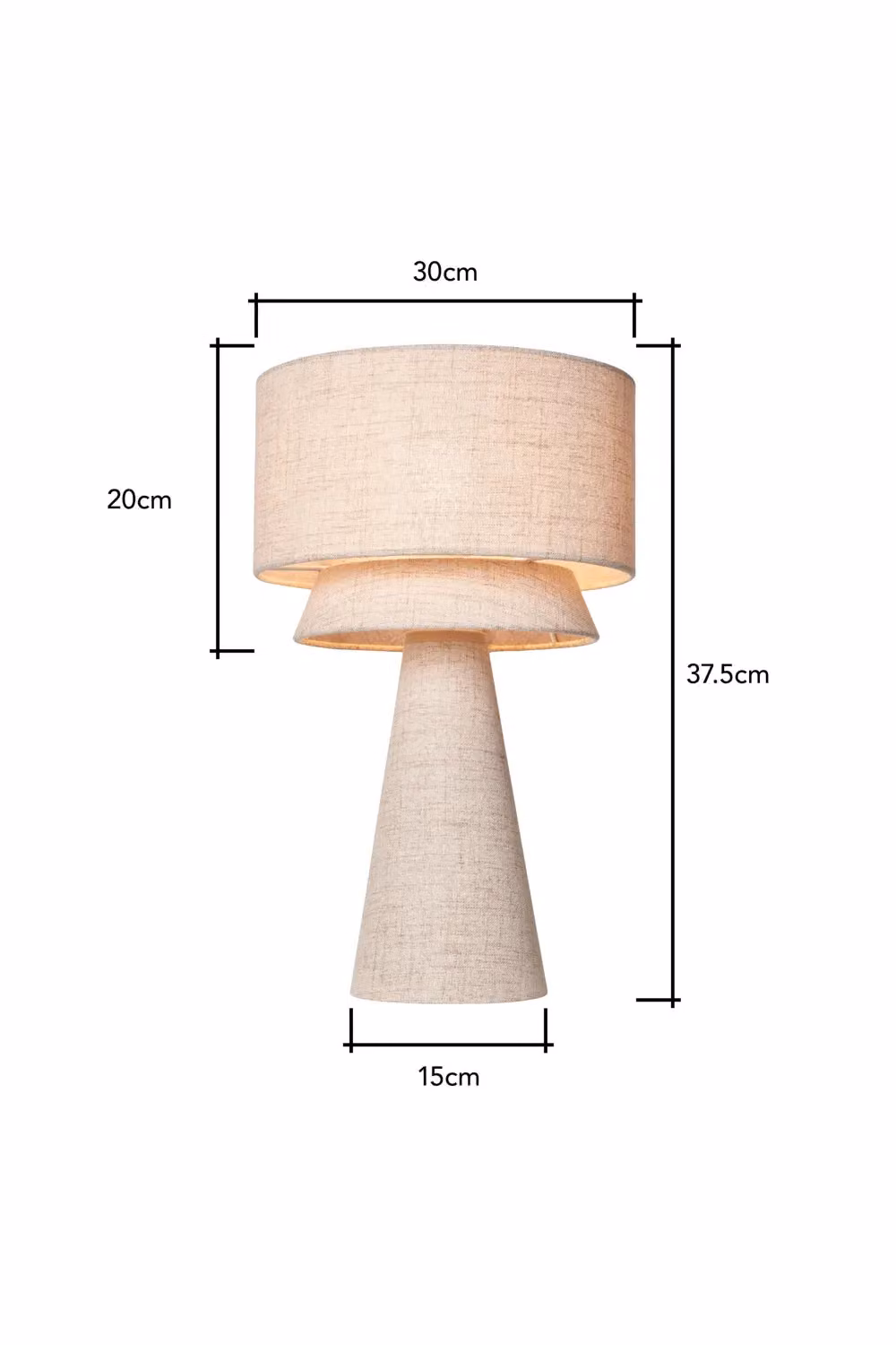 BHS Lighting Terri Tiered Shade Table Lamp in Beige – 3