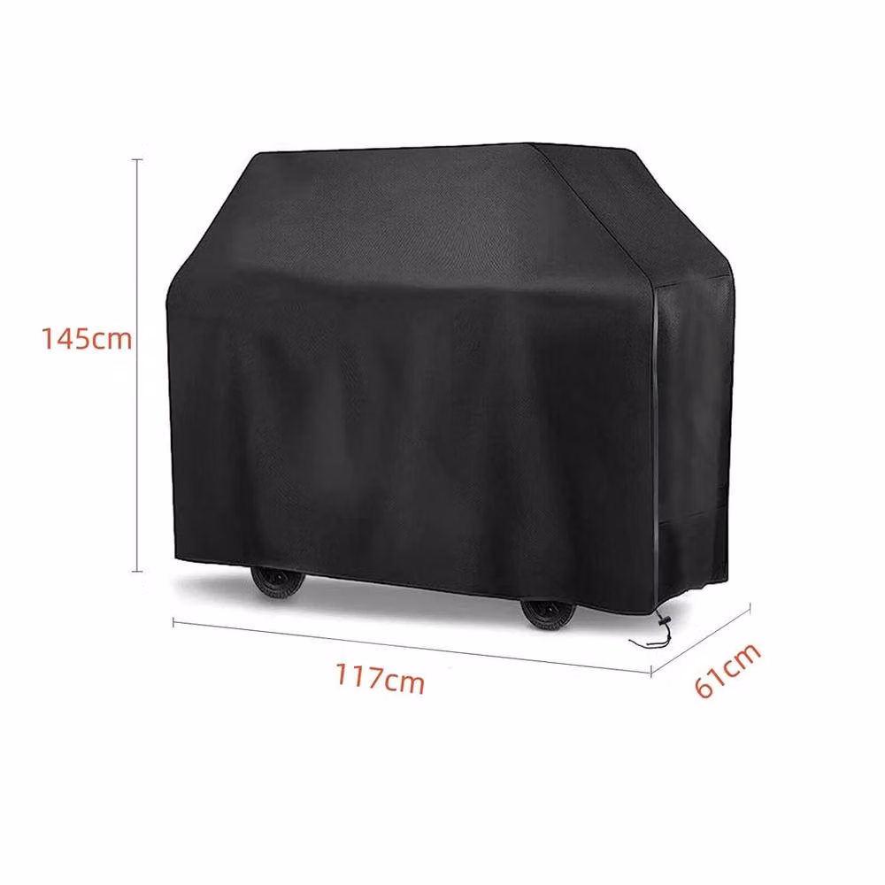 NESTLUNE Waterproof Heavy Duty Large Outdoor BBQ Grill Protector Cover, Black, W/D: 100 x 100 cm, H: 145 cm – 2