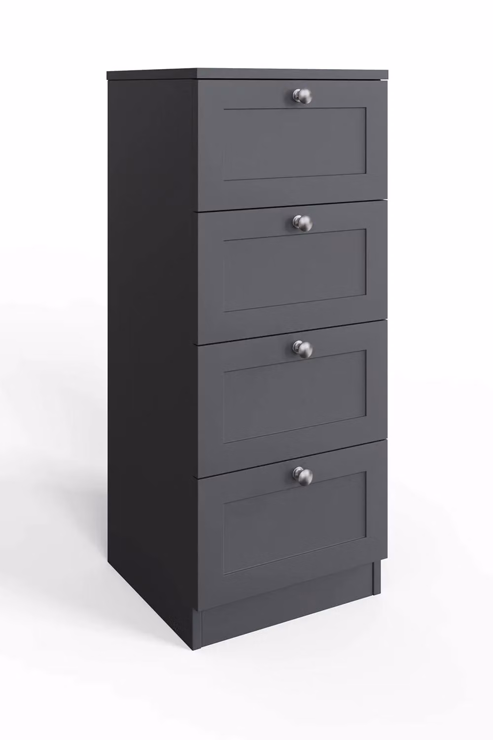 FWStyle Artus Matt Grey 4 Drawer Chest H 99 cm, W 40 cm, D 40 cm – 2