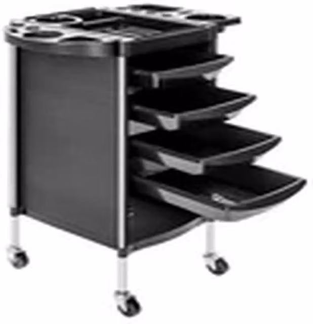 EONLION 4 Drawer Salon Rolling Cart Hairdresser Beauty Storage Trolley in Black