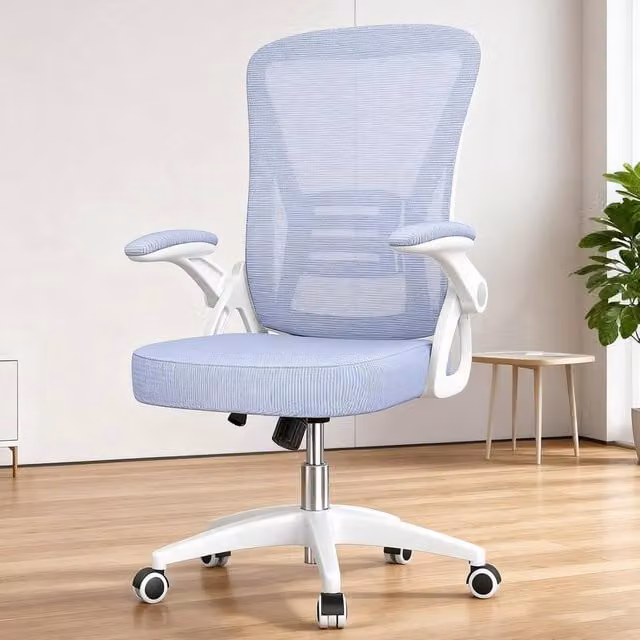 Gartistgo Ergonomic Mesh Office Chair with Flip-Up Arms and Lumbar Support in Purple