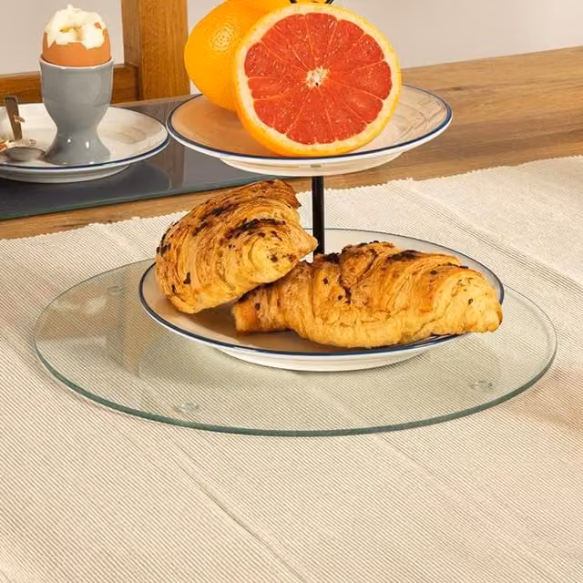 Harbour Housewares Set of 6 Round Clear Glass Placemats, Diameter: 30 cm