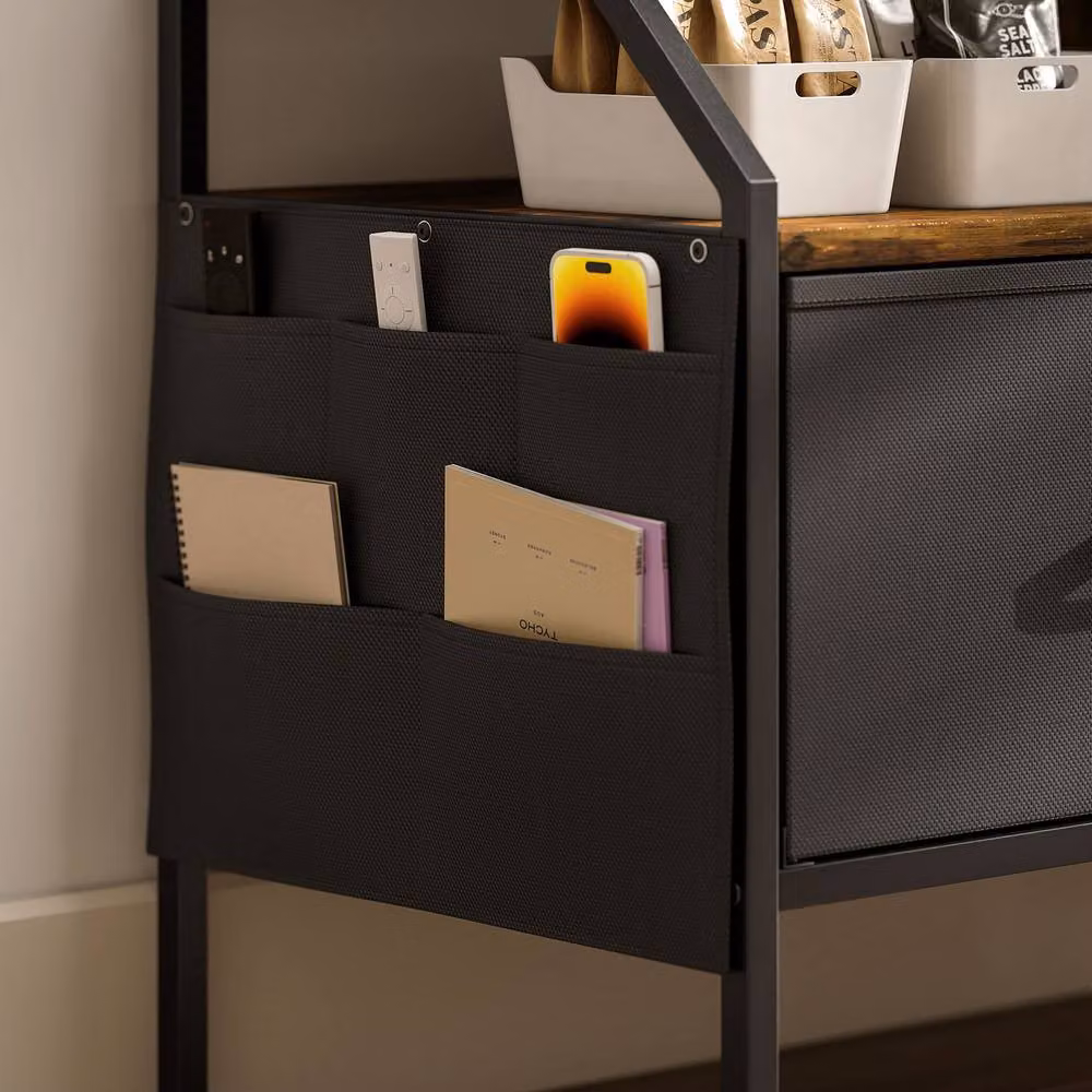 STILVORA TV Stand with Drawers and Side Pockets in Rustic Brown – 10