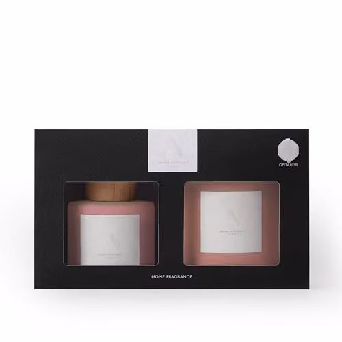 Aroma Naturals Frosted Decadence Candle and Reed Diffuser Gift Set in Pink Cherry and Vanilla – 2