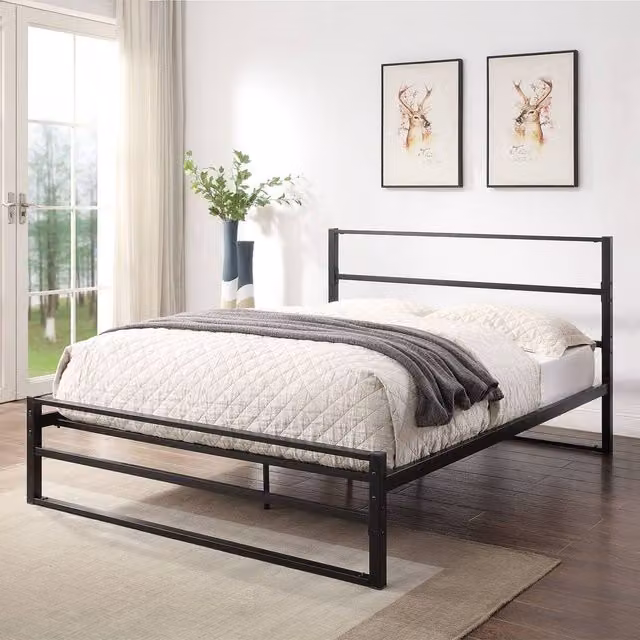 Crazy Price Beds Ltd Hartfield Black Metal Bed, Small Double (W/D/H: 120 x 200 cm) – 1