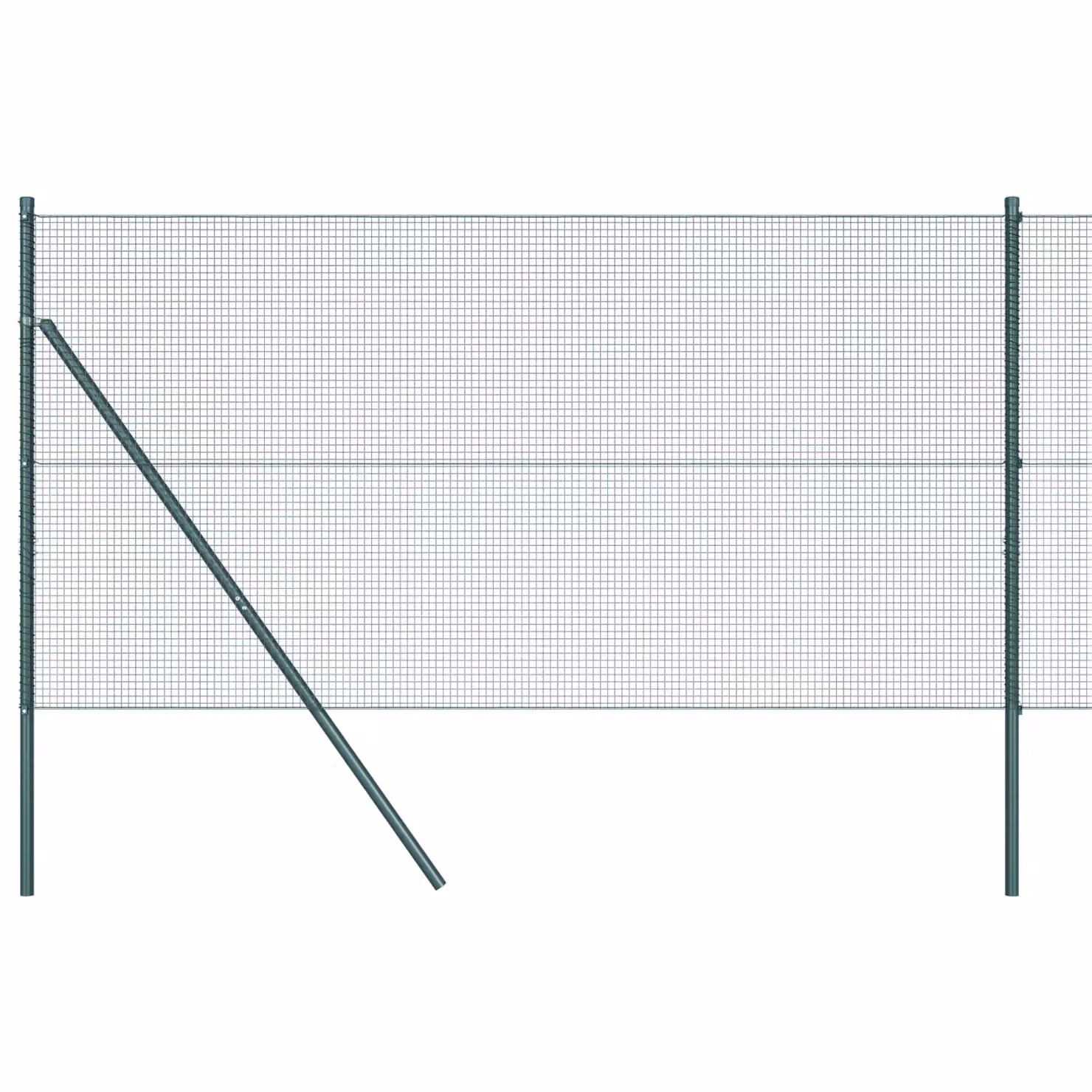 Berkfield Home Green Steel Welded Wire Fence with 13 Posts, 1.2 x 50 m – 2