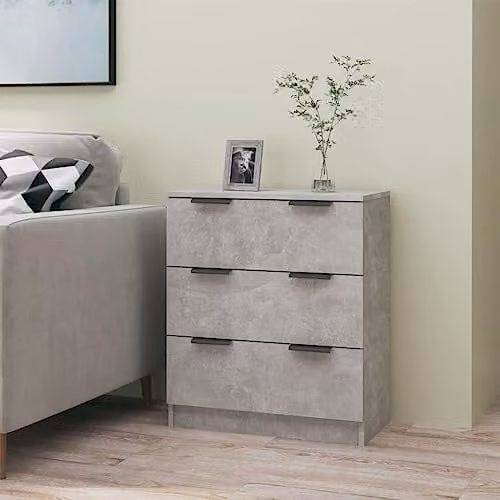 vidaXL Modern Grey Concrete Sideboard W/D/H: 60 x 30 x 70 cm – 2
