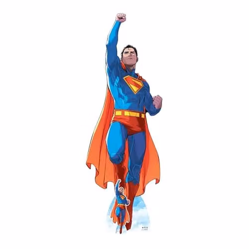 Star Cutouts Superman Takes Flight Comic Style Cardboard Cut Out, Multicolour, Height: 228 cm – 1