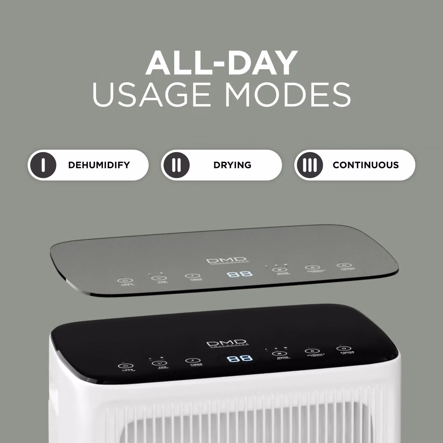 DMD Collective 16L/Day Compressor Dehumidifier with Digital Humidity Display, Timer and Continuous Drain, White – 3