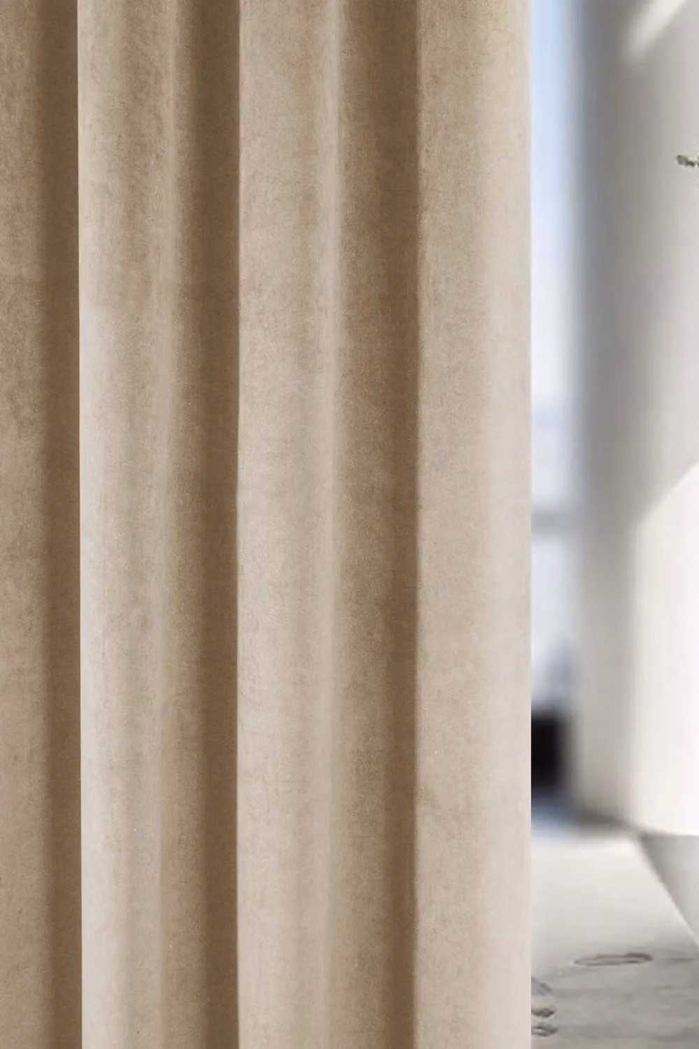 Enhanced Living Luxury Supersoft Velvet Blackout Thermal Tape Top Curtains, Cream, Width: 229 cm, Drop: 229 cm – 2