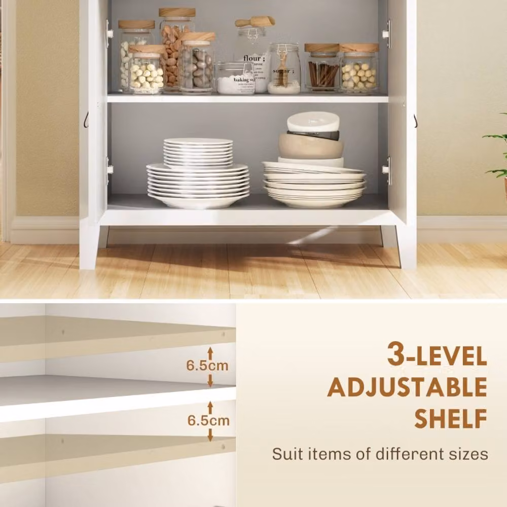 STILVORA White Matt MDF Sideboard with Soft Close Drawers – 3