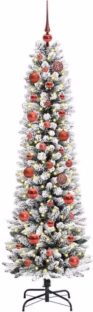 Berkfield Home Artificial Christmas Tree with 150 LEDs in Green and White – 1