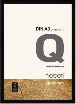 Nielsen Quadrum A3 Wooden Picture Frame with Protective Glass Front in Black