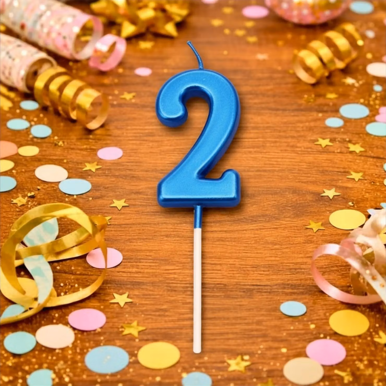 Shatchi Blue Number 2 Birthday Cake Topper Candle – 2