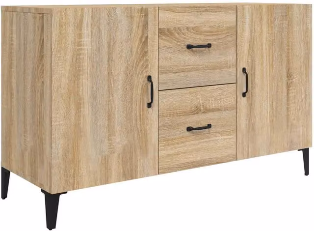 Berkfield Home Sonoma Oak Sideboard in Brown, W/D/H: 100 x 36 x 60 cm
