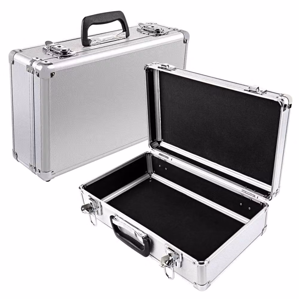 VOGREX Large Lockable Aluminium Flight Case Camera and Tool Storage Box in Silver, W/D/H: 42.0 x 24.0 x 12.5 cm – 3