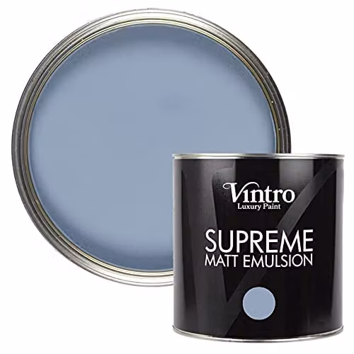 Vintro Morocco Blue Matt Emulsion Chalk Finish Wall and Ceiling Paint, 2.5 l – 1