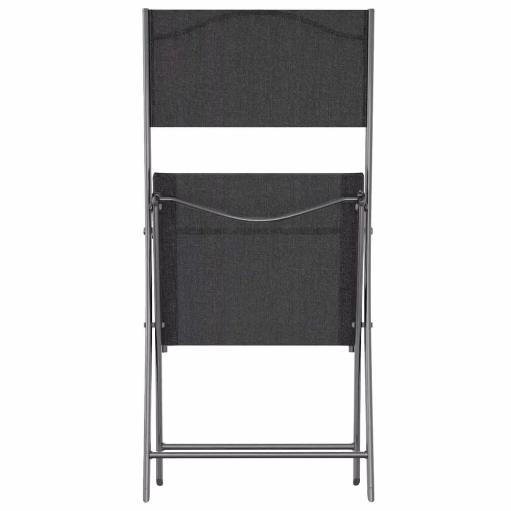 Berkfield Home Set of 2 Folding Outdoor Garden Chairs in Black Steel and Textilene – 3