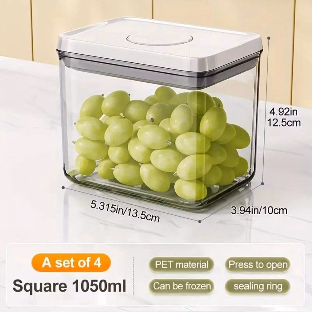 PAWNORA Set of 4 Airtight and Leakproof Plastic Food Storage Containers in Transparent – 1