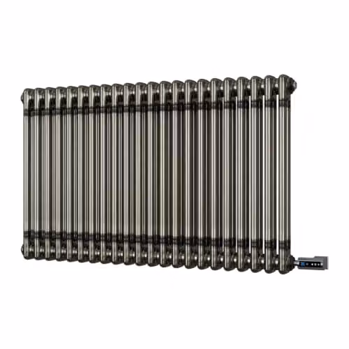 UK Radiators Alpha 2 Column Electric Radiator in Raw Metal with WIFI and App Control, W: 98.8 cm, H: 60.0 cm – 2