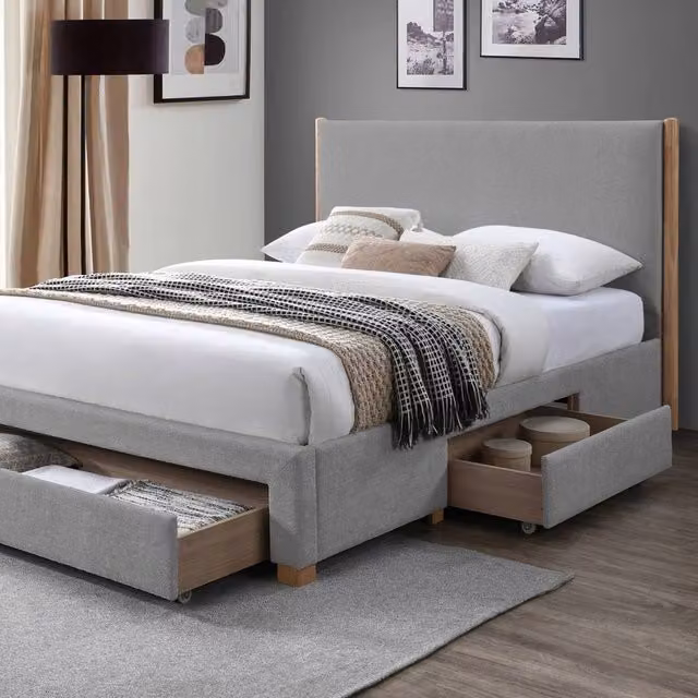 Snuggle Beds Snuggle Storage Drawer Bed Frame in Grey Silver, W/D/H: 140 x 200 cm