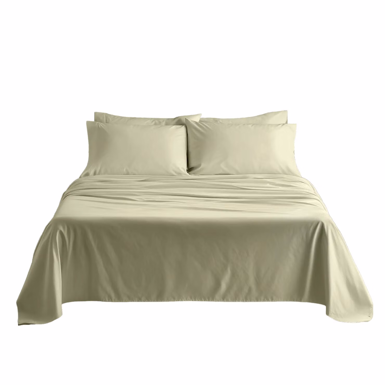 Snug City Luxury 400TC Mako Satin Soft Touch Hotel Quality Flat Sheet Bed Linen in Beige, Size: 200 x 200 cm – 2