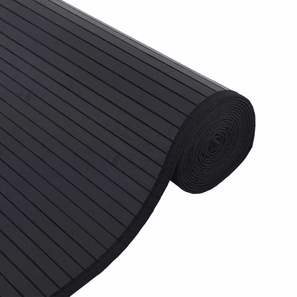 Berkfield Home Rectangular Bamboo Rug in Black, W/D/H: 70 x 200 cm – 4