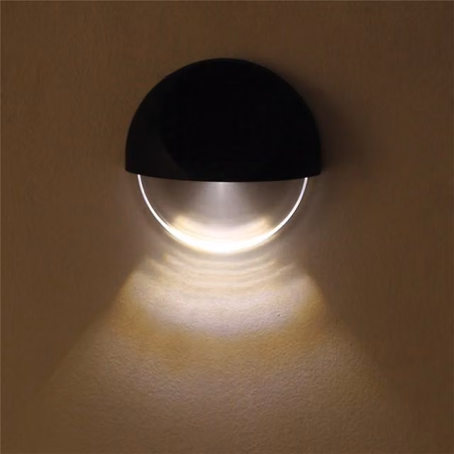 Luxform Solar Ivy LED Wall Light Set of 4 in Black with Warm White Light and Dusk Sensor