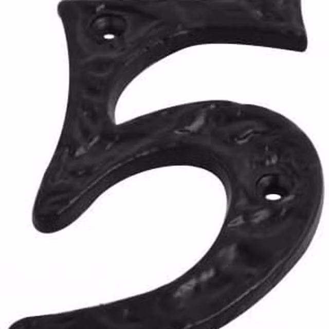 Dzina Antique Door Number 5 in Black
