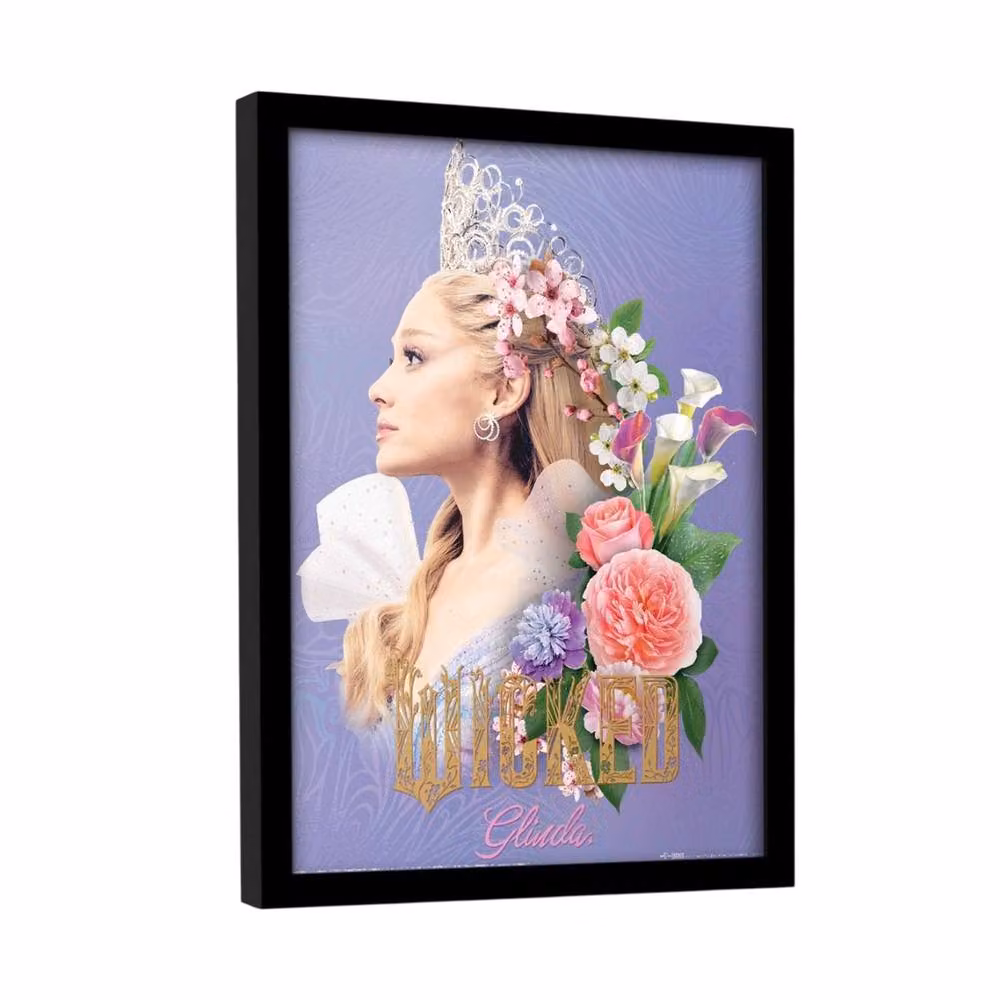 Wicked Glinda Multicolour Floral Framed Paper Poster – 2