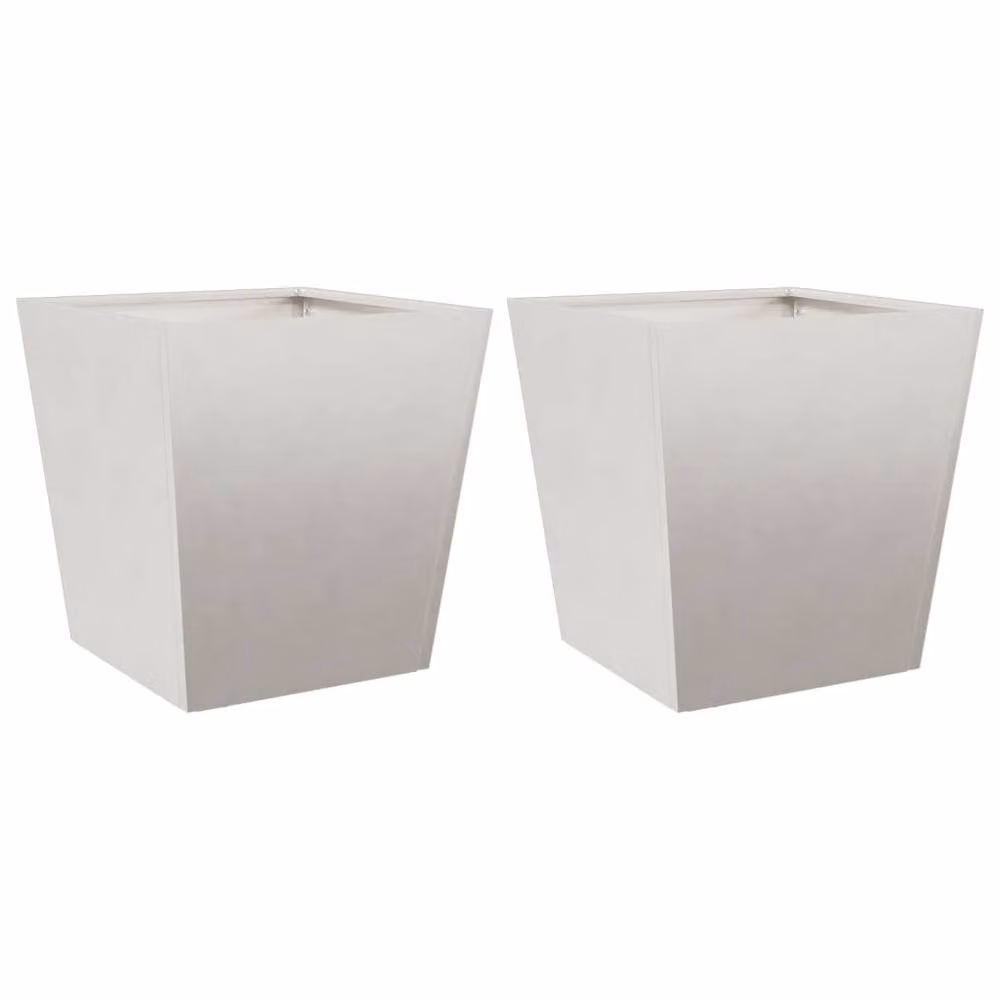 Berkfield Home Garden Stainless Steel Planter Tubs in Silver, 2 Pack, W/D/H: 40 x 40 x 40 cm – 2